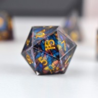 Zestaw 7 Kości Kostek RPG/DND "Astralna Mozaika" z Żywicy Epoksydowej
