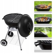 GRILL OKRĄGŁY Z POKRYWĄ OGRODOWY WĘGLOWY POPIELNIK PRZENOŚNY WĘGIEL POKRYWA