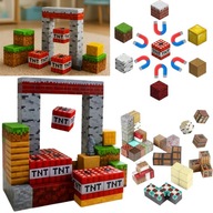 KLOCKI MAGNETYCZNE MINECRAFT 100 sztuk MIX KLOCKÓW KONSTRUKCYJNYCH DUŻE