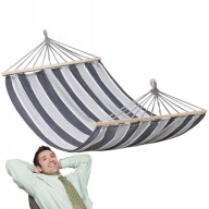 DUŻY HAMAK DWUOSOBOWY OGRODOWY MOCNY XXL 290x150 CM PAŁĄK 120 CM + LINY