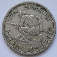 Nowa Zelandia 1 shilling 1950 - król Jerzy VI / Maorys