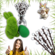 SZTUCZNE BAZIE X12 DEKORACJE OZDOBY NA WIELKANOC DO KOSZYKA ŚWIĘCONKI 17CM