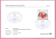 Niemcy 2021, st.Hamburg, biblioteka, książki, ptak sowa