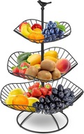 Chesnia Metalowy Kosz na Owoce Miska 3 poziomy Metalowa Stojak Kuchenny