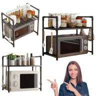 PÓŁKA KUCHENNA NA BLAT NA MIKROFALĘ NABLATOWA STOJĄCA METALOWA ORGANIZER