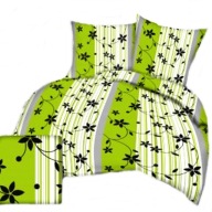 pościel z flaneli 140x200 + 1x70x80 guzik F 145 Omega zielona