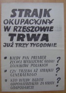 STRAJK OKUPACYJNY W RZESZOWIE -plakat ulotka