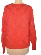 CIEPŁY CZERWONY SWETER W ROMBY 38 40