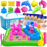 PIASEK KINETYCZNY 5KG PIASKOWNICA FOREMKI BASENIK ŁOPATKA POMPKA ZESTAW XXL