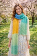 PIĘKNY OLBRZYMI MIĘKKI WIOSENNO/LETNI DELIKATNY JAK MGIEŁKA SZAL Z MOHERU