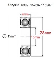 Łożysko do piast 15287 2RS, 28x15x7, bearing 6902
