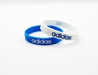 Bransoletka silikonowa 2 szt komplet na rękę niebieska biała napis ADIDAS
