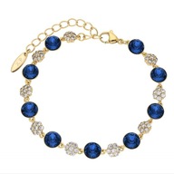 69043 BRANSOLETKA 18K POZŁACANA 18+5 CM 8 MM SAPPHIRE CRYSTAL Swarovski