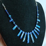 Lapis lazuli, elegancka kolia, naszyjnik w srebrze