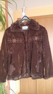Czekoladowe , krótkie wdzianko z futerkiem - XL - bdb !!