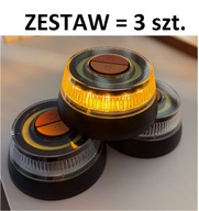3xFLARA BŁYSKOWA LAMPA OSTRZEGAWCZA DROGOWA LED MAGNES HACZYK + LATARKA V16