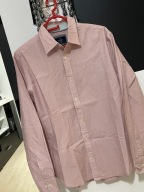 D Koszula Hackett pudrowy róż subtelne gwiazdki bawełna rozmiar L