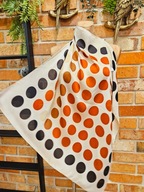 apaszka szal duża chusta chustka jedwabny poliester silk groszki 68x68cm