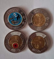 Dwa dolary Kanada kolor sztuk 4