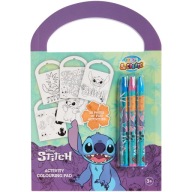 Zadania i kolorowanki łamigłówki zagadki dla dzieci + Kredki DISNEY STITCH