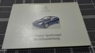 Mercedes C W203 SPORTCOUPE Instrukcja Ksiazka 2001