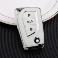 Biało-srebrne etui kluczyka TOYOTA Auris Corolla Avensis Yaris– 3 przyciski
