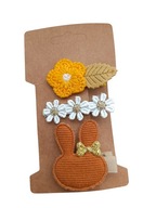 Zestaw spinek do włosów boho kwiatuszek listek stokrotka zajączek króliczek