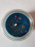 Naturalna świeca sojowa HOMEMADE w szkle 120 ml biała turkusowa