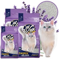 ŻWIREK DLA KOTA BENTONITOWY NATURALNY ZBRYLAJĄCY LAWENDOWY CAT WALK 25L