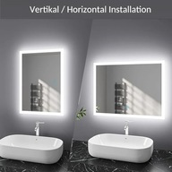 Lustro łazienkowe Finmrys z oświetleniem LED 80x60 cm