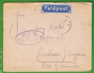 I WOJ.ŚWIATOWA.FELDPOST -POCZTA POLOWA.LIST Z FRONTU.STEMPLE WOJSKOWE