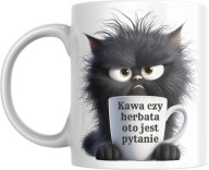 Kubek z kotem, niezdecydowany, kawa czy herbata