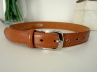 PASEK DAMSKI SKÓRA NATURALNY SKÓRZANY BRĄZOWY CAMEL DZIECIĘCY OSSI