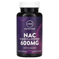 MRM Nutrition, Nac, N-Acetylo-L-Cysteina, 600 mg, 60 Wegańskich Kapsułek