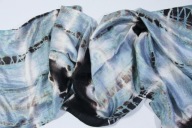 32 Lekki Zwiewny Szal Silk Wool Gołębi Błękit