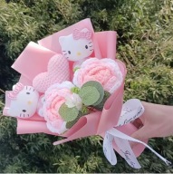 HELLO KITTY SZTUCZNE KWIATY BUKIET PREZENT NA WALENTYNKI 35 cm