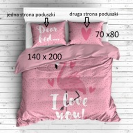 POŚCIEL home&you 140x200 komplet pościeli Flaming róż I love you __ BAWEŁNA