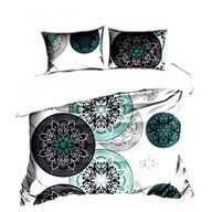 pościel bawełna lux 160x200 + 2x60x70 4x40x40 zamek B 286-2 DUO kalko/biały