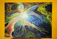 Obraz na prezent "GALAKTYKA", ekspresja, płótno: 60cm x 80cm.