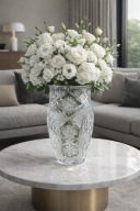 DUŻY WAZON KRYSZTAŁOWY PRL , 28 cm