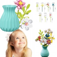 KLOCKI KONSTRUKCYJNE KWIATY BUKIET ZESTAW KREATYWNY WAZON + KWIATKI 792 EL.