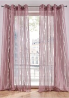 Zasłona półprzezroczysta 245 cm x 140 cm kółka wypalany wzór