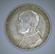 WATYKAN, PIUS XI, 5 LIRÓW 193140r. Ag 17