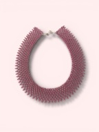 Naszyjnik kolia kołnierzyk – łemkowska krywulka z koralików, róż winogron