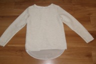 Sweter elegancki ecru 158/164 na 12-14 lat tiul złota nitka