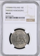 10 zł złotych 1970 Kościuszko NGC ms 65