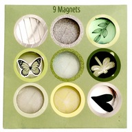 Magnesy na lodówkę tablicę magnetyczną szklane okrągłe 9 szt