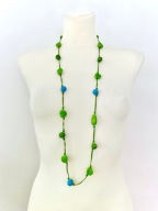 NOWE DAMSKIE KORALE SZKLANE ZIELONE