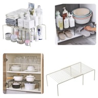 PÓŁKA KUCHENNA METALOWA STOJĄCA NABLATOWA ROZSUWANA REGULOWANA ORGANIZER