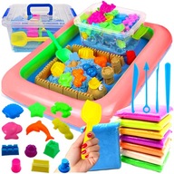 PIASEK KINETYCZNY XXL 5KG – NAJLEPSZY ZESTAW Z BASENIKIEM I FOREMKAMI!